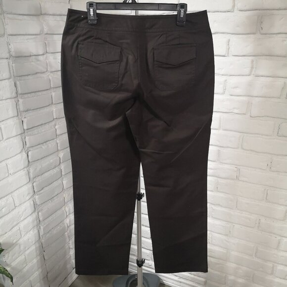 Anne Taylor Ladies Size 12 Dark Brown Straight Legs Casual Pants - Picture 2 of 12